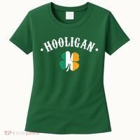Hooligan St Patricks Day Irish Shamrock Flag Women's T-Shirt thumb 0