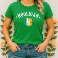 Hooligan St Patricks Day Irish Shamrock Flag Women's T-Shirt thumb 2