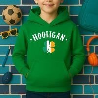 Hooligan St Patricks Day Irish Shamrock Flag Kids Hoodie thumb 2