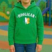 Hooligan St Patricks Day Irish Shamrock Flag Kids Hoodie thumb 3