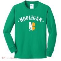 Hooligan St Patricks Day Irish Shamrock Flag Kids Long Sleeve Shirt thumb 0