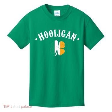 Hooligan St Patricks Day Irish Shamrock Flag Kids T-Shirt