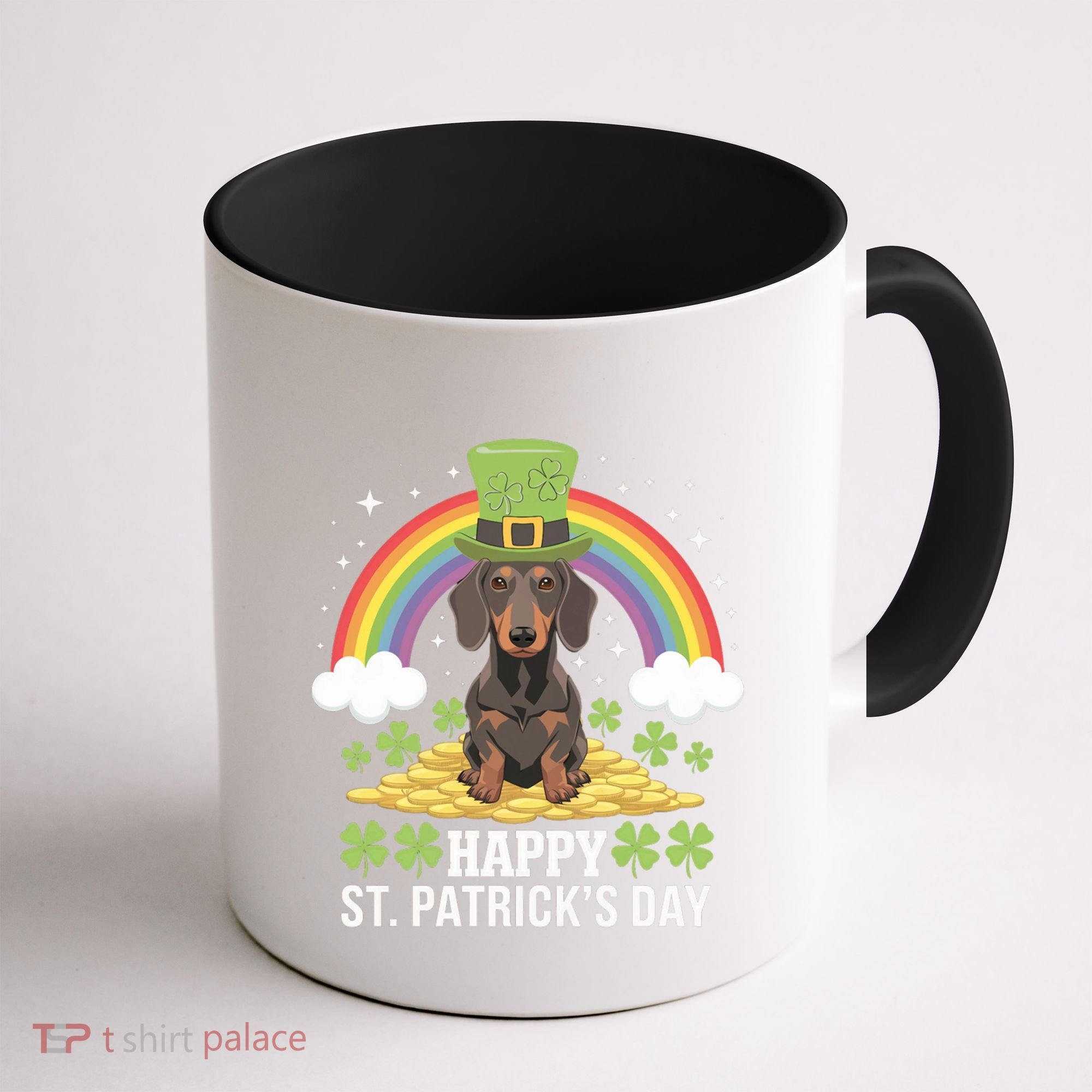 Happy St PatrickS Doxie On Dachshund Dog St Patricks Day Cool Gift Coffee Mug