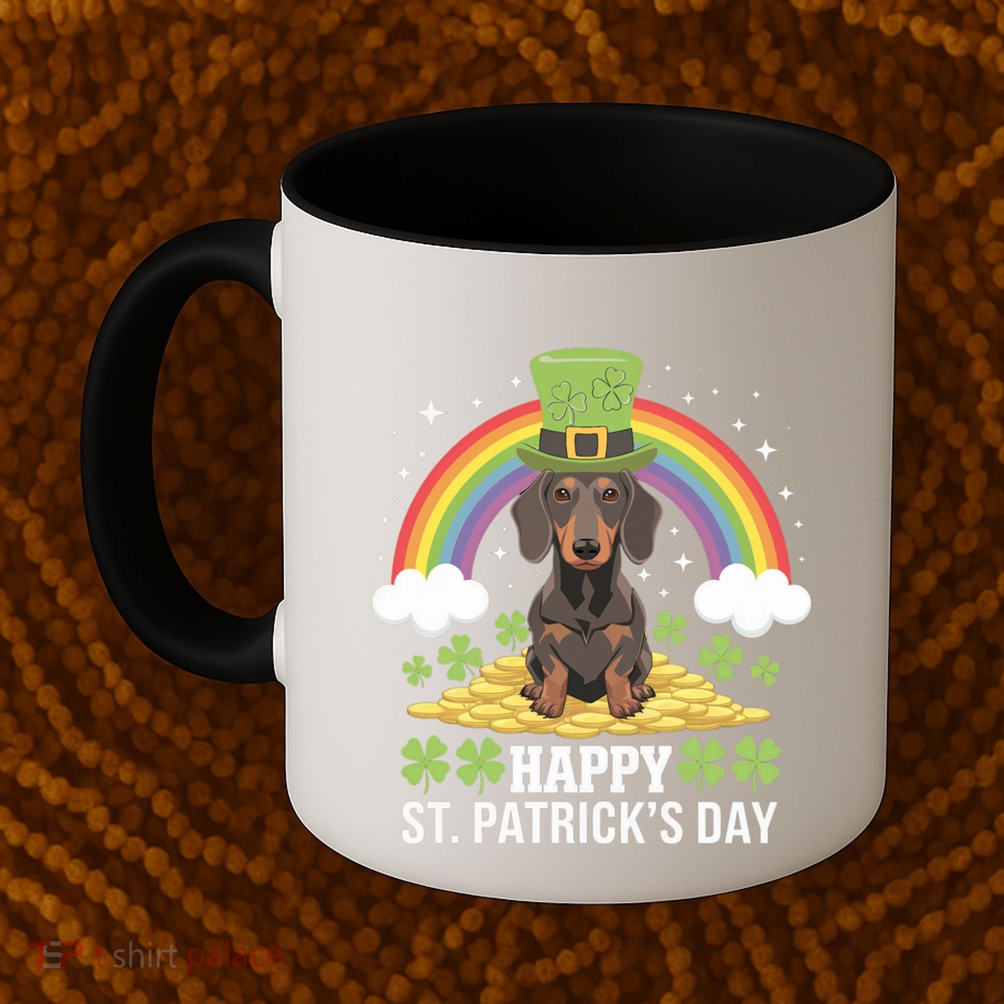 Happy St PatrickS Doxie On Dachshund Dog St Patricks Day Cool Gift Coffee Mug