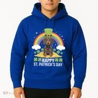 Happy St PatrickS Doxie On Dachshund Dog St Patricks Day Cool Gift Hoodie thumb 2