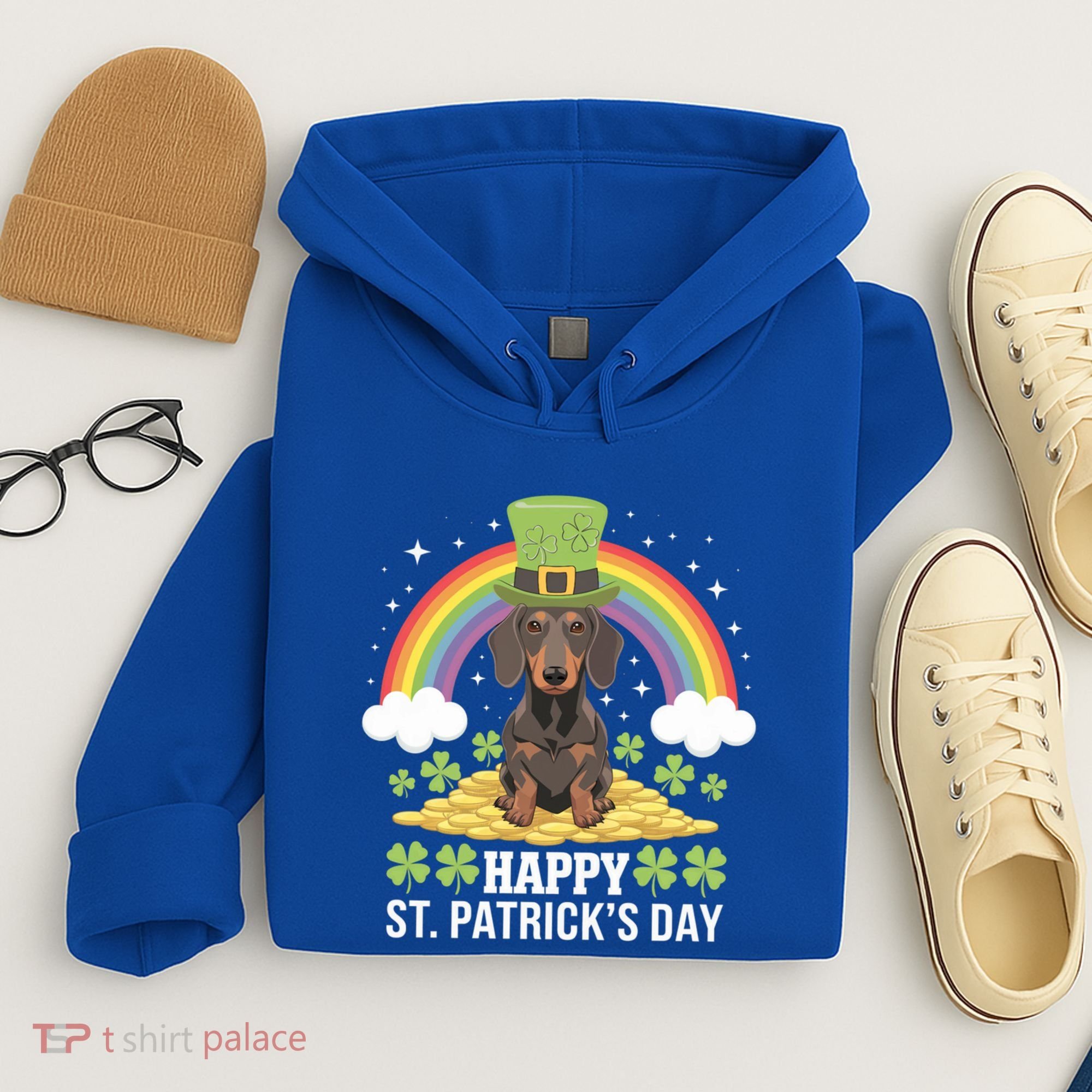 Happy St PatrickS Doxie On Dachshund Dog St Patricks Day Cool Gift Hoodie