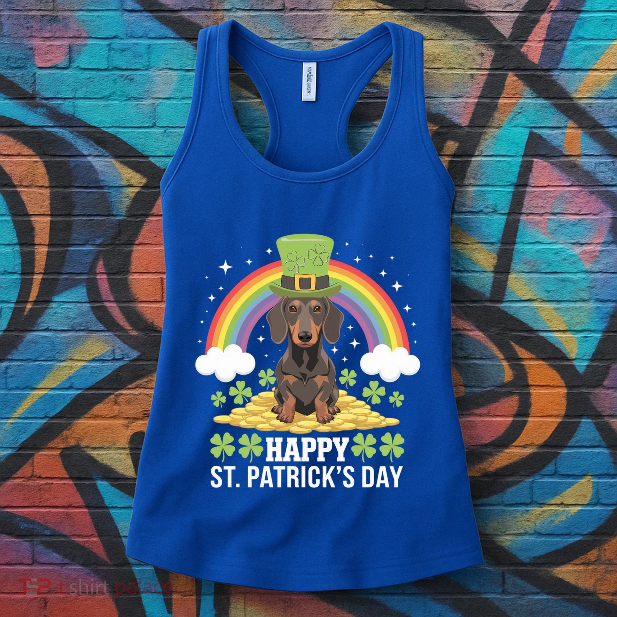 Happy St PatrickS Doxie On Dachshund Dog St Patricks Day Cool Gift Women's Tank Top