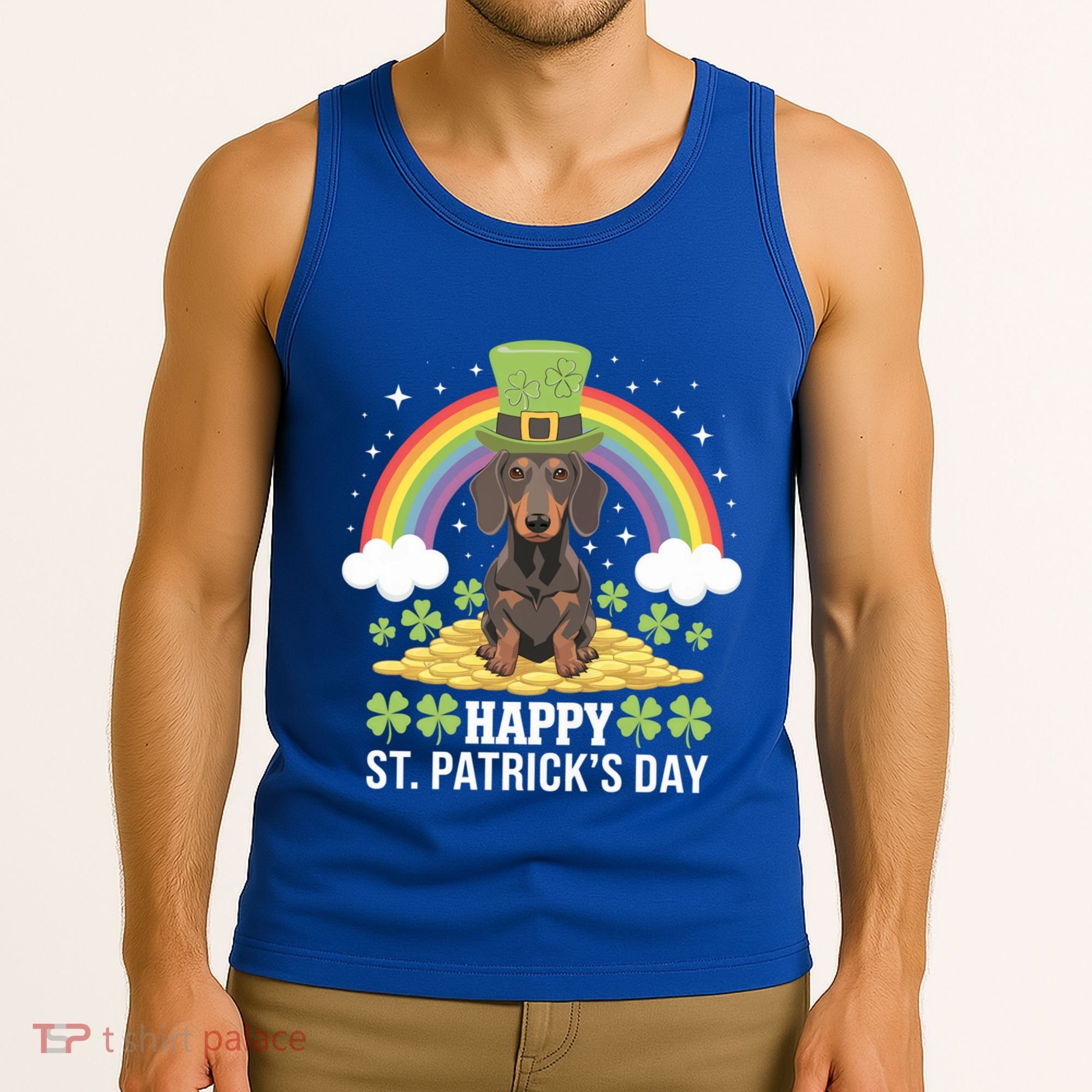 Happy St PatrickS Doxie On Dachshund Dog St Patricks Day Cool Gift Tank Top