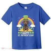 Happy St PatrickS Doxie On Dachshund Dog St Patricks Day Cool Gift Toddler T-Shirt thumb 0