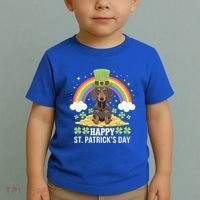 Happy St PatrickS Doxie On Dachshund Dog St Patricks Day Cool Gift Toddler T-Shirt thumb 2