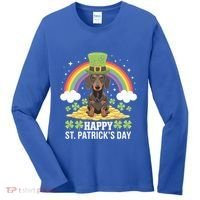 Happy St PatrickS Doxie On Dachshund Dog St Patricks Day Cool Gift Women's Long Sleeve Shirt thumb 0