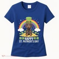 Happy St PatrickS Doxie On Dachshund Dog St Patricks Day Cool Gift Women's T-Shirt thumb 0