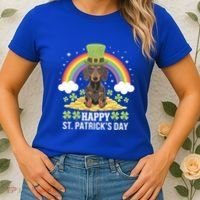 Happy St PatrickS Doxie On Dachshund Dog St Patricks Day Cool Gift Women's T-Shirt thumb 2