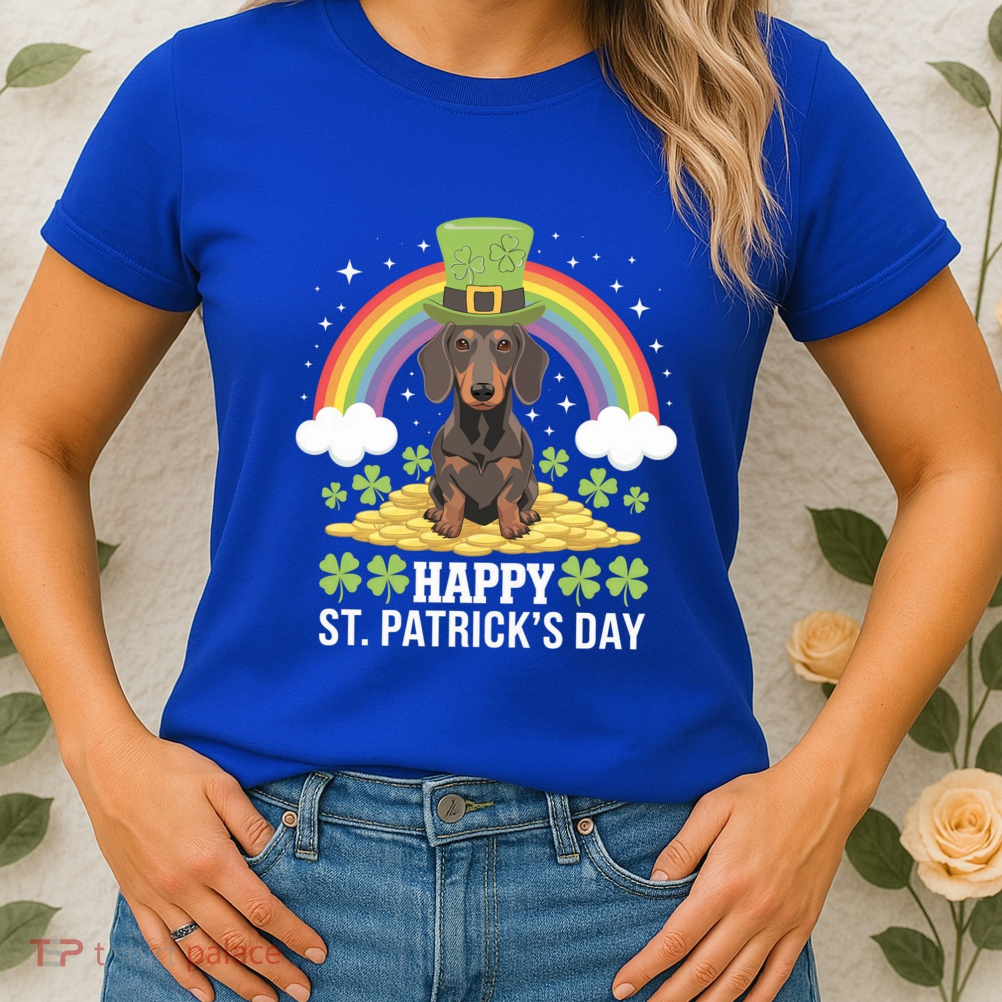 Happy St PatrickS Doxie On Dachshund Dog St Patricks Day Cool Gift Women's T-Shirt