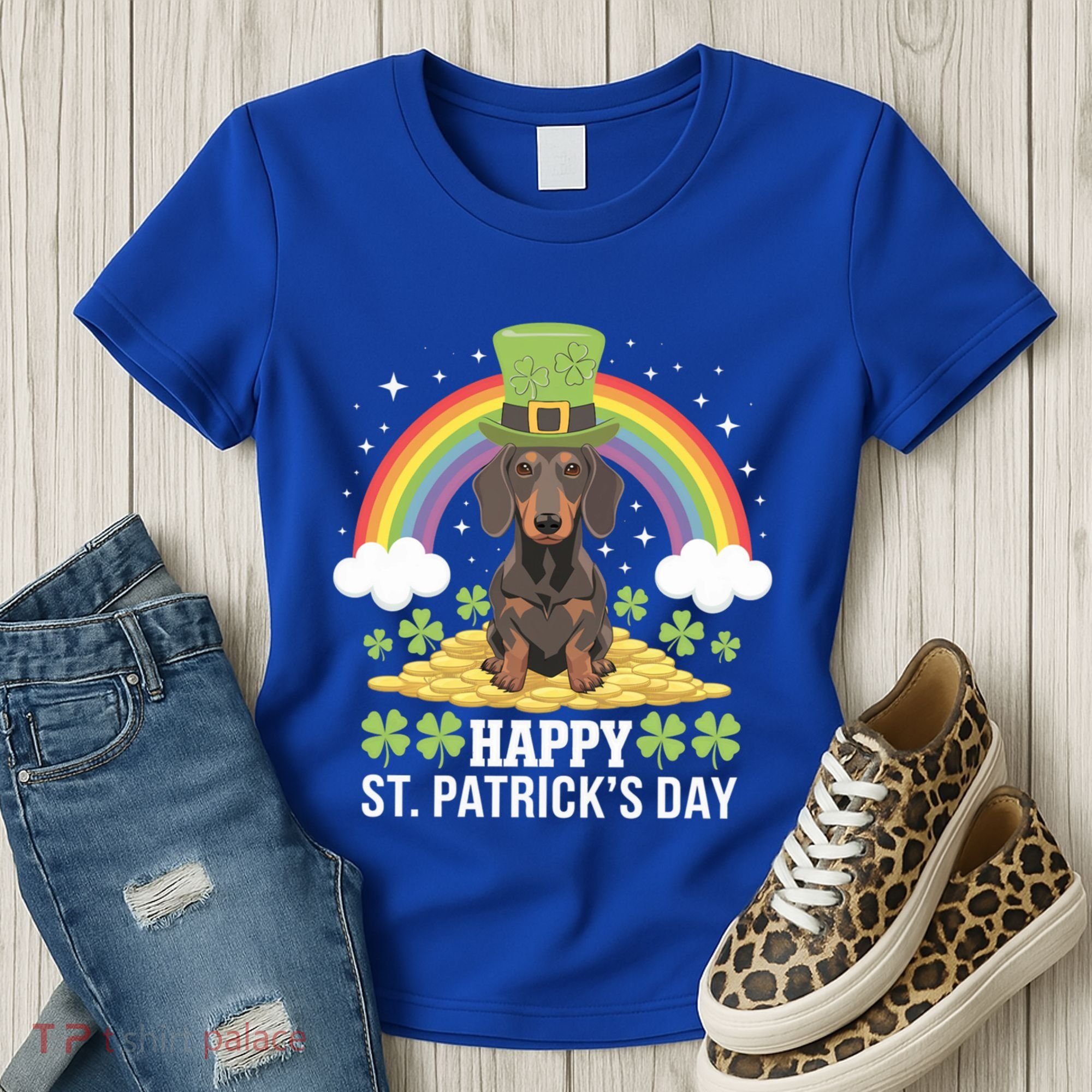 Happy St PatrickS Doxie On Dachshund Dog St Patricks Day Cool Gift Women's T-Shirt