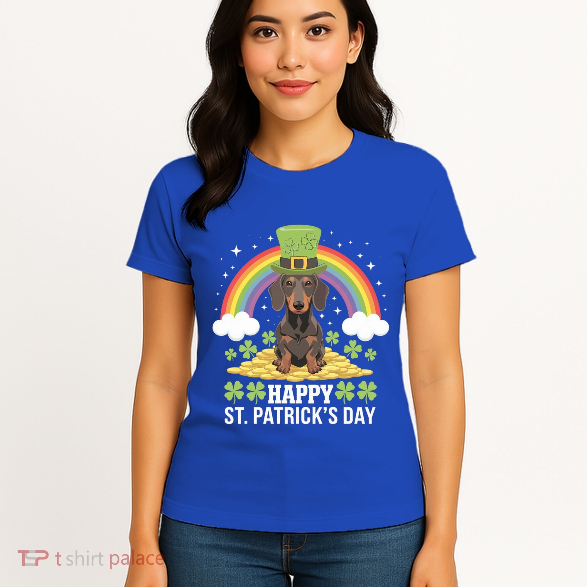 Happy St PatrickS Doxie On Dachshund Dog St Patricks Day Cool Gift Women's T-Shirt
