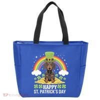 Happy St PatrickS Doxie On Dachshund Dog St Patricks Day Cool Gift Tote Bag thumb 0