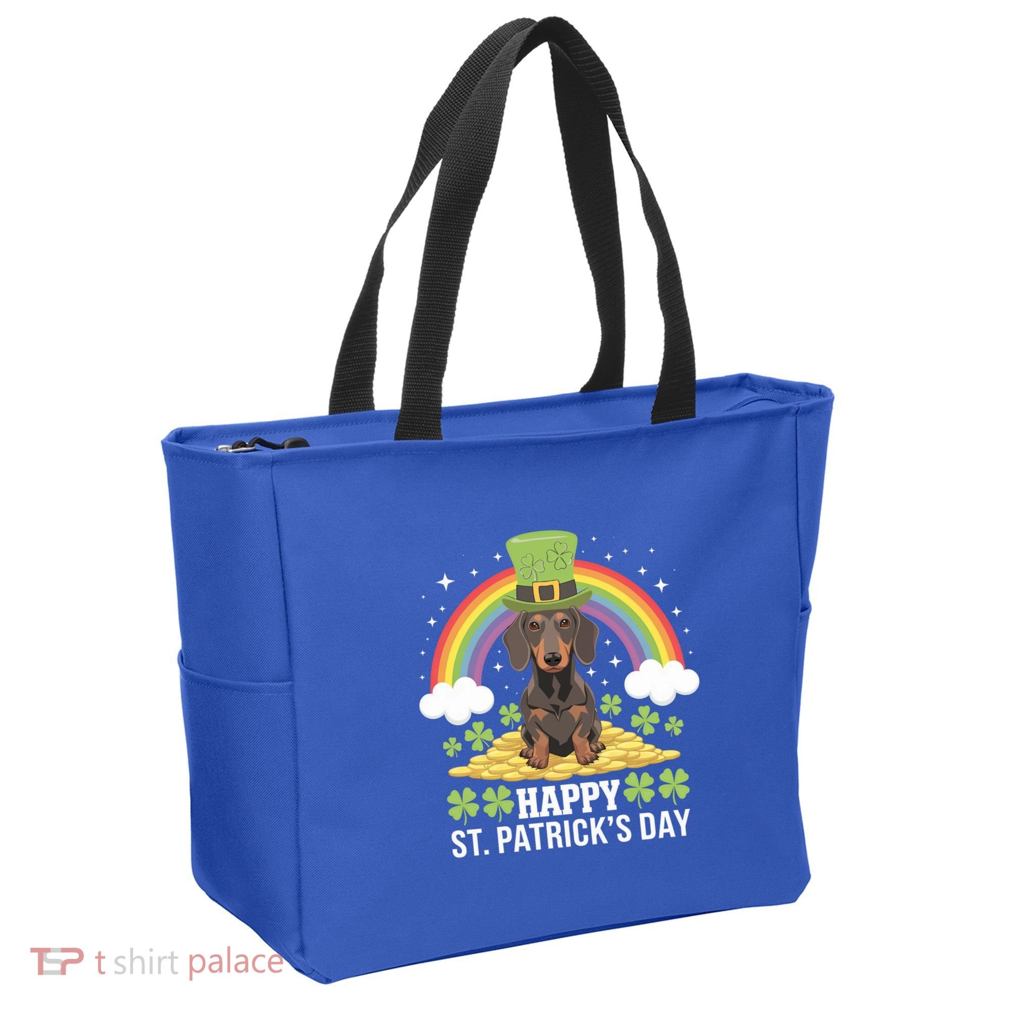Happy St PatrickS Doxie On Dachshund Dog St Patricks Day Cool Gift Tote Bag