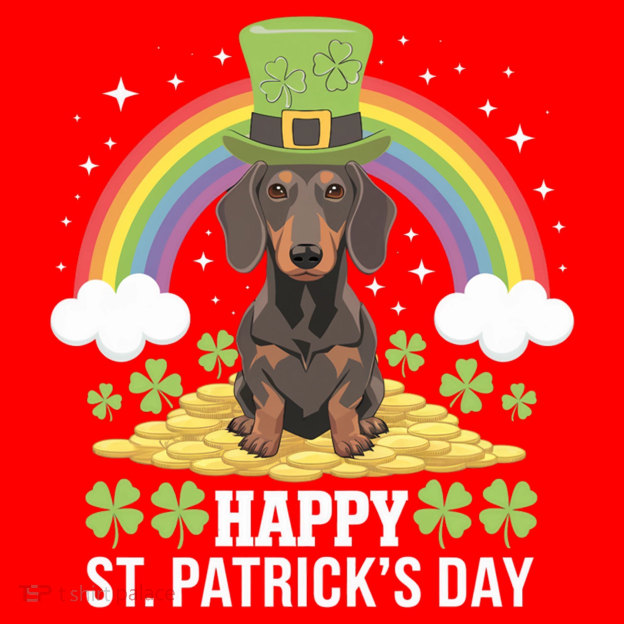 Happy St PatrickS Doxie On Dachshund Dog St Patricks Day Cool Gift Santa Hat
