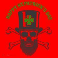Happy St Patrick's Day Skull Holiday Santa Hat thumb 1