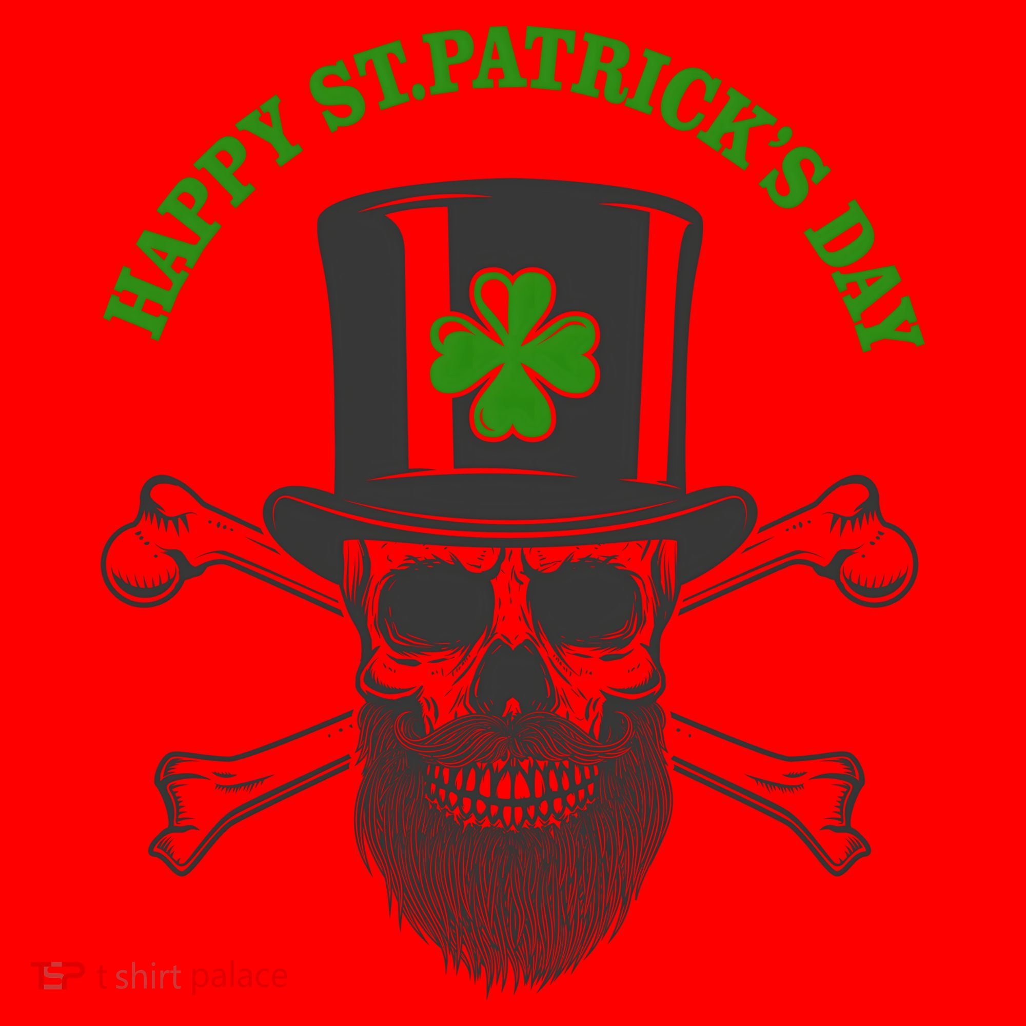 Happy St Patrick's Day Skull Holiday Santa Hat