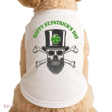 Happy St Patrick's Day Skull Holiday Doggie Tank