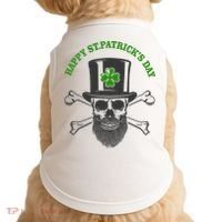 Happy St Patrick's Day Skull Holiday Doggie Tank thumb 0