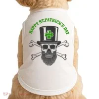 Happy St Patrick's Day Skull Holiday Doggie Tank thumb 0