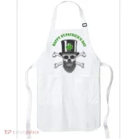 Happy St Patrick's Day Skull Holiday Apron thumb 0