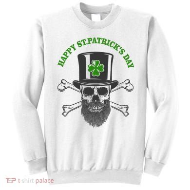 Happy St Patrick's Day Skull Holiday Sweatshirt