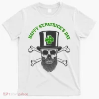 Happy St Patrick's Day Skull Holiday T-Shirt thumb 0