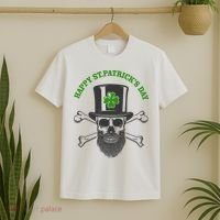 Happy St Patrick's Day Skull Holiday T-Shirt thumb 2