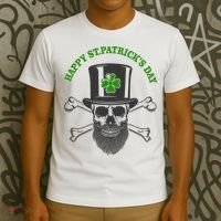 Happy St Patrick's Day Skull Holiday T-Shirt thumb 3