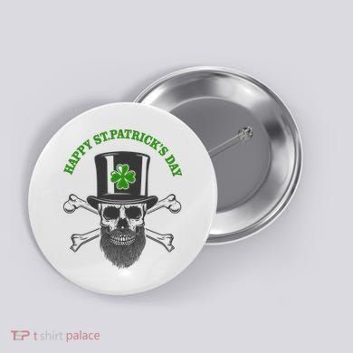 Happy St Patrick's Day Skull Holiday Button