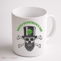 Happy St Patrick's Day Skull Holiday Coffee Mug thumb 1