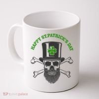 Happy St Patrick's Day Skull Holiday Coffee Mug thumb 0