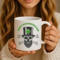 Happy St Patrick's Day Skull Holiday Coffee Mug thumb 3