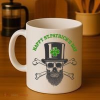Happy St Patrick's Day Skull Holiday Coffee Mug thumb 4