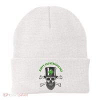Happy St Patrick's Day Skull Holiday Beanie thumb 0