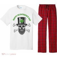 Happy St Patrick's Day Skull Holiday Pajama Set thumb 0