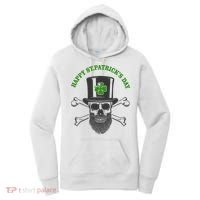 Happy St Patrick's Day Skull Holiday Women's Hoodie thumb 0