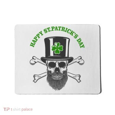 Happy St Patrick's Day Skull Holiday Mousepad