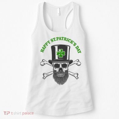 Happy St Patrick's Day Skull Holiday Women's Tank Top