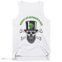 Happy St Patrick's Day Skull Holiday Tank Top thumb 0