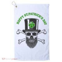 Happy St Patrick's Day Skull Holiday Golf Towel thumb 0