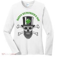Happy St Patrick's Day Skull Holiday Women's Long Sleeve Shirt thumb 0