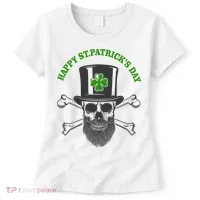 Happy St Patrick's Day Skull Holiday Women's T-Shirt thumb 0