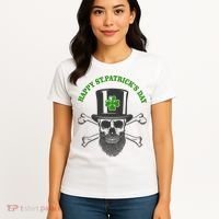 Happy St Patrick's Day Skull Holiday Women's T-Shirt thumb 4