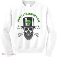 Happy St Patrick's Day Skull Holiday Kids Sweatshirt thumb 0