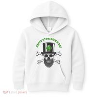 Happy St Patrick's Day Skull Holiday Kids Hoodie thumb 0